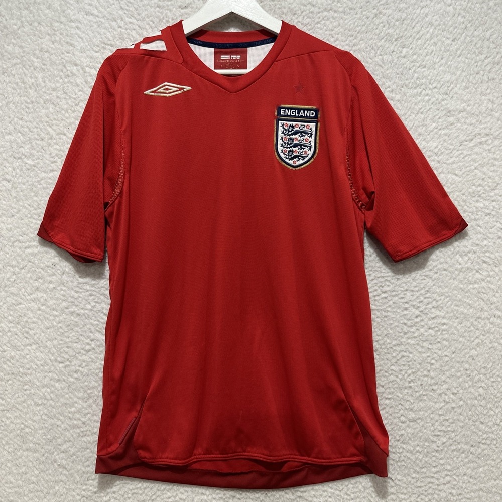 England‎ Umbro Football Shirt 2006/08 Men's Soccer Jersey Red